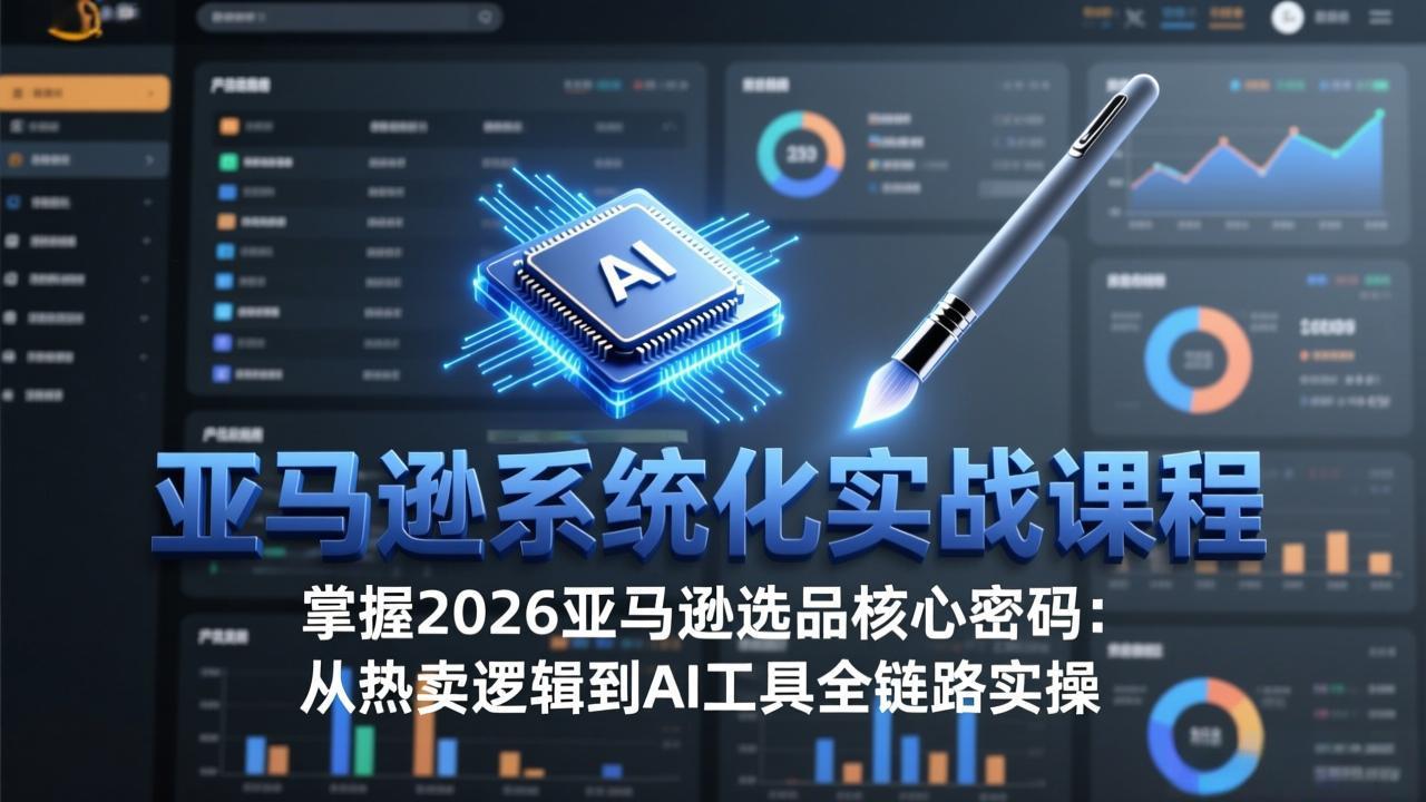 亚马逊系统化实战课-更新3月：2026最新选品方法论，从热卖原因分析到AI作图，提升选品成功率-第九定义
